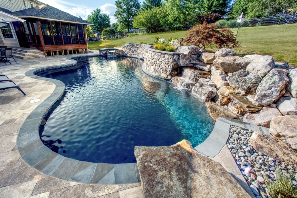 Pool Waterfall Harford County Favorite Outdoor Living Features