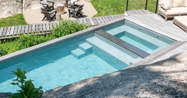 plunge pool with hot tub