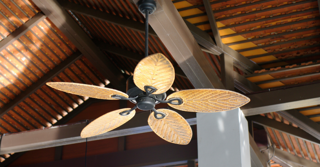 outdoor fan creating a shady oasis 