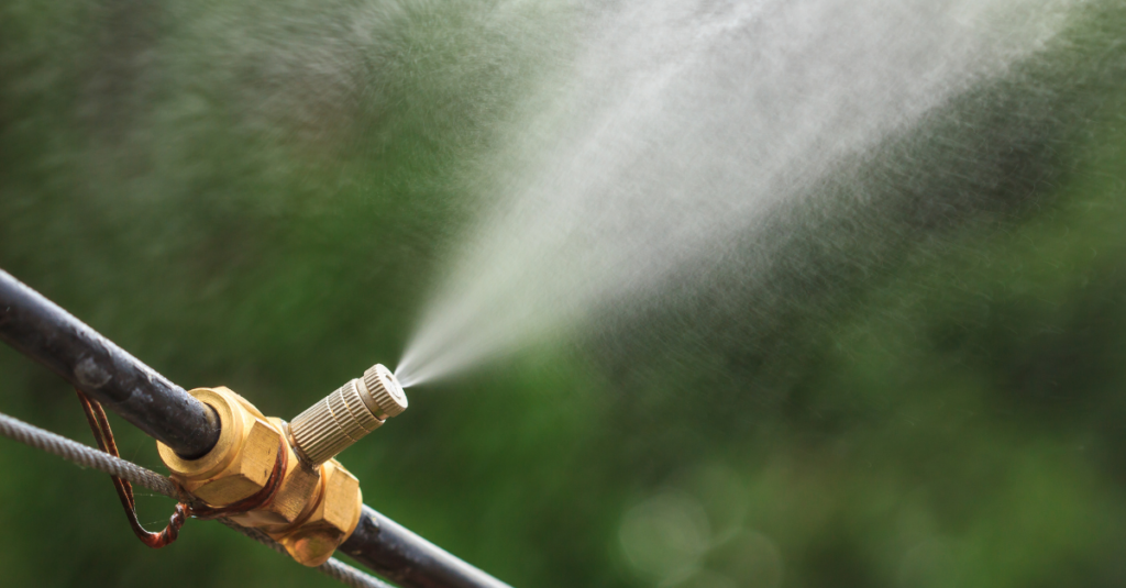 Outdoor misting system to keep cool